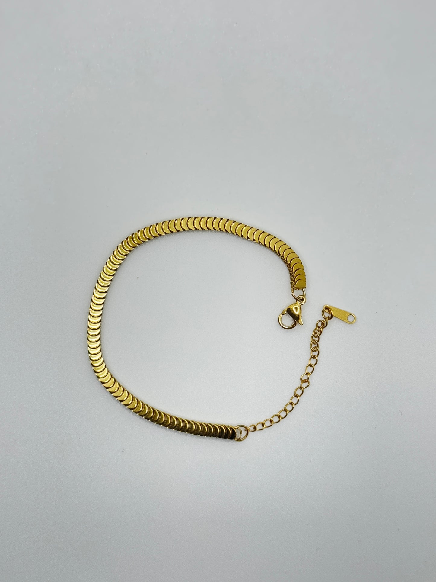 Gold Tone Flat Serpent Chain Bracelet