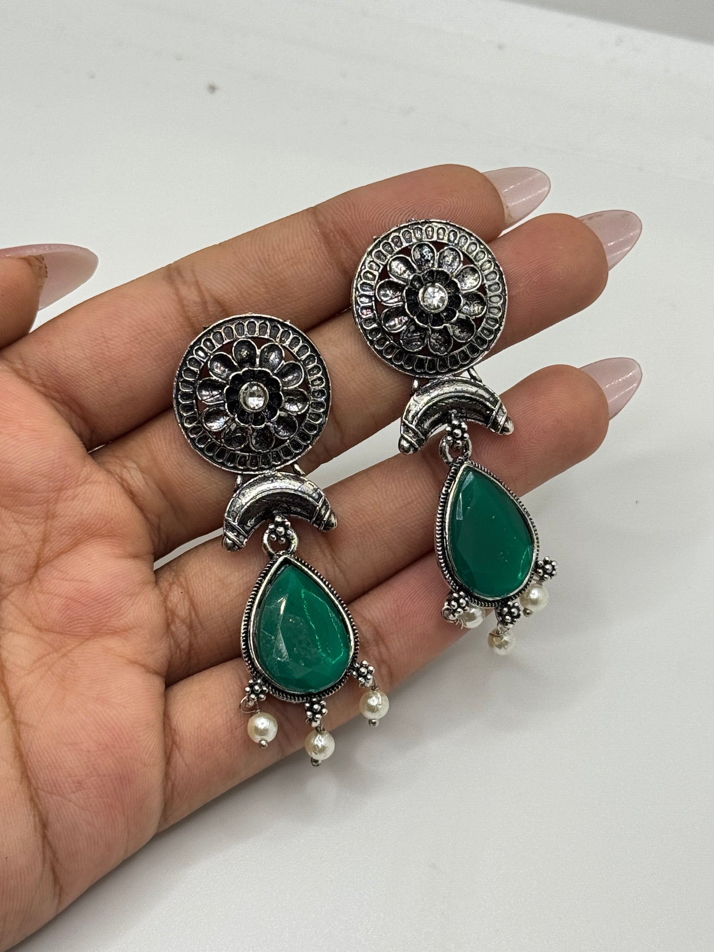 Classic Oxidized Silver Earrings