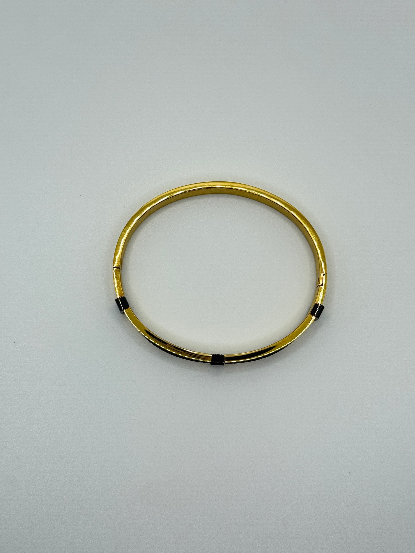 Gold and Black Striped Men Bracelet