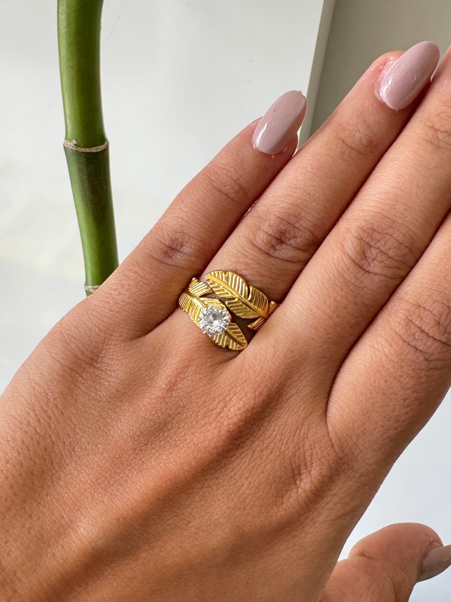 Solitaire Sparkle on Gold Anti Tarnish Ring