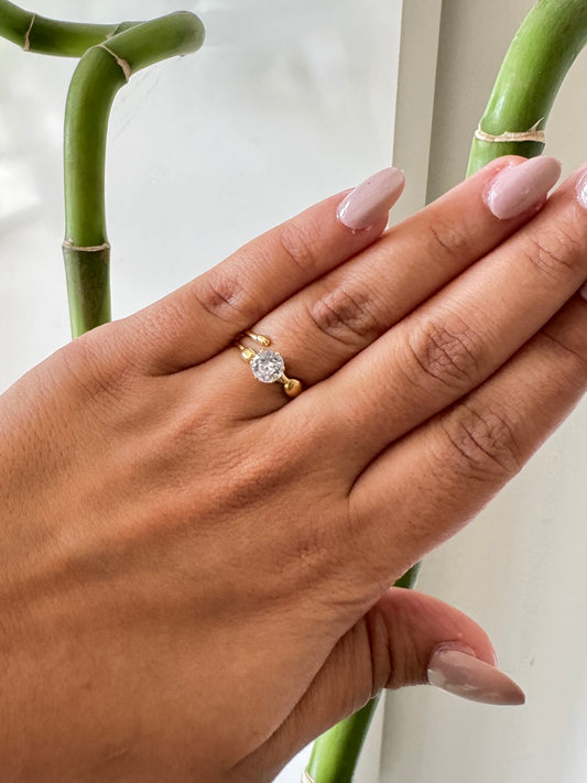 Solitaire Sparkle on Gold Anti Tarnish Ring