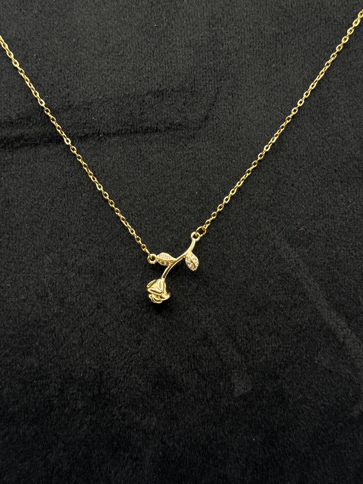Delicate Gold Rosebud Pendant Necklace