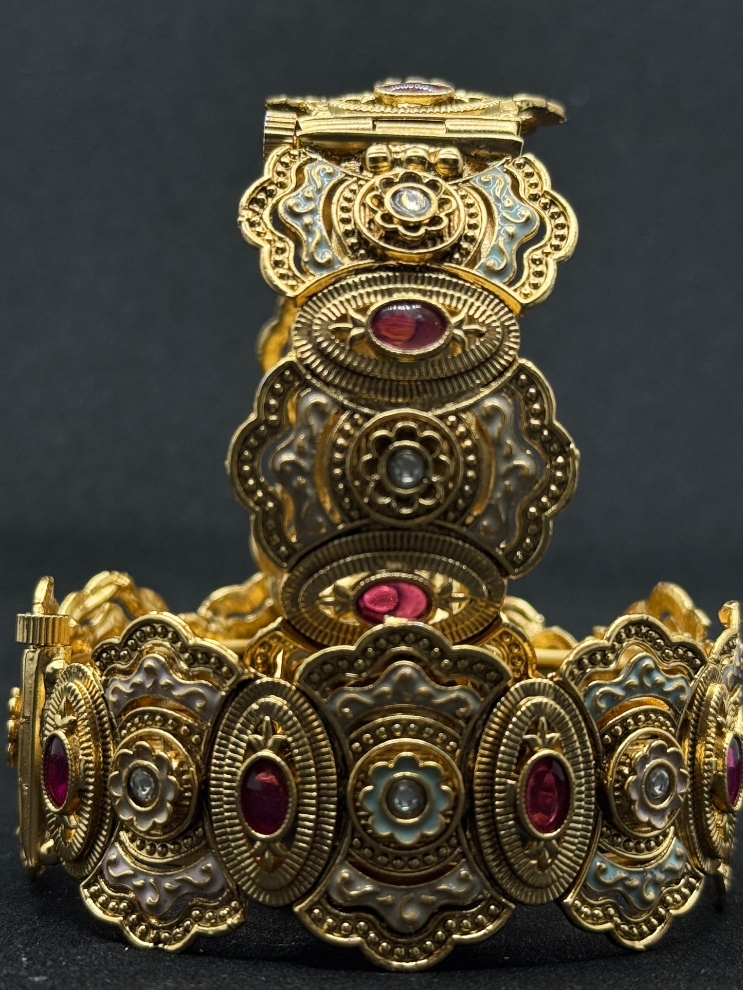 Traditional Gold-Plated Kada Set with Ashtalakshmi Design 2*6