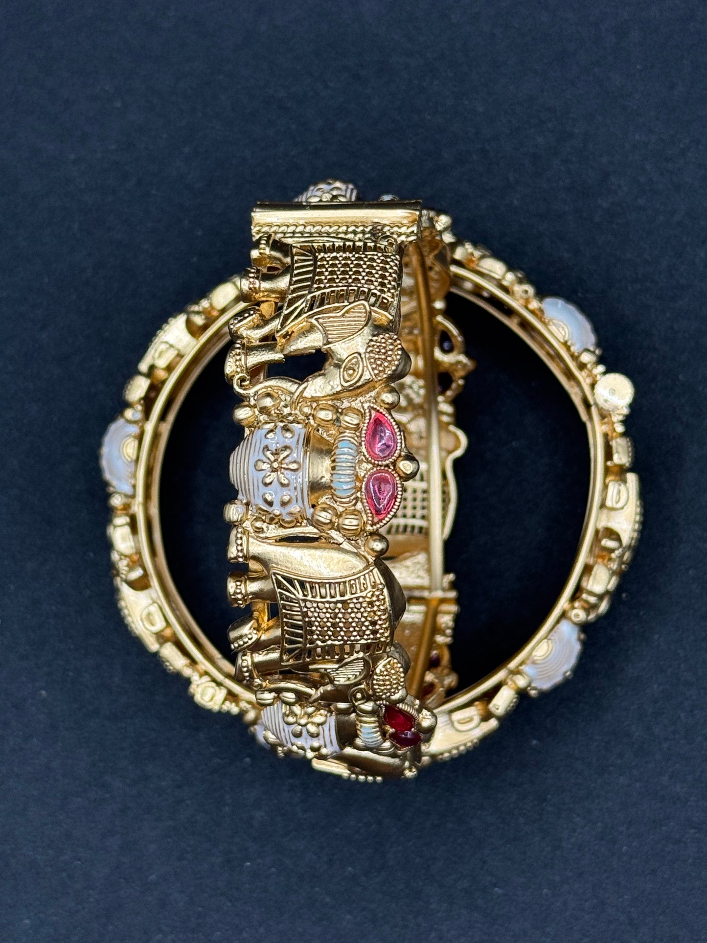 Antique Gold Elephant Design Bangles 2*8