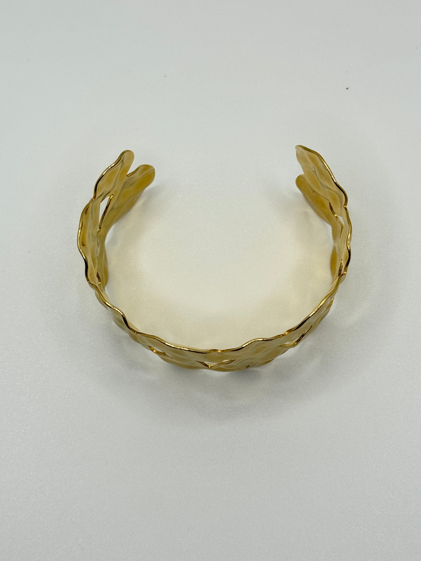 Organic Textured Gold Cuff Bracelet