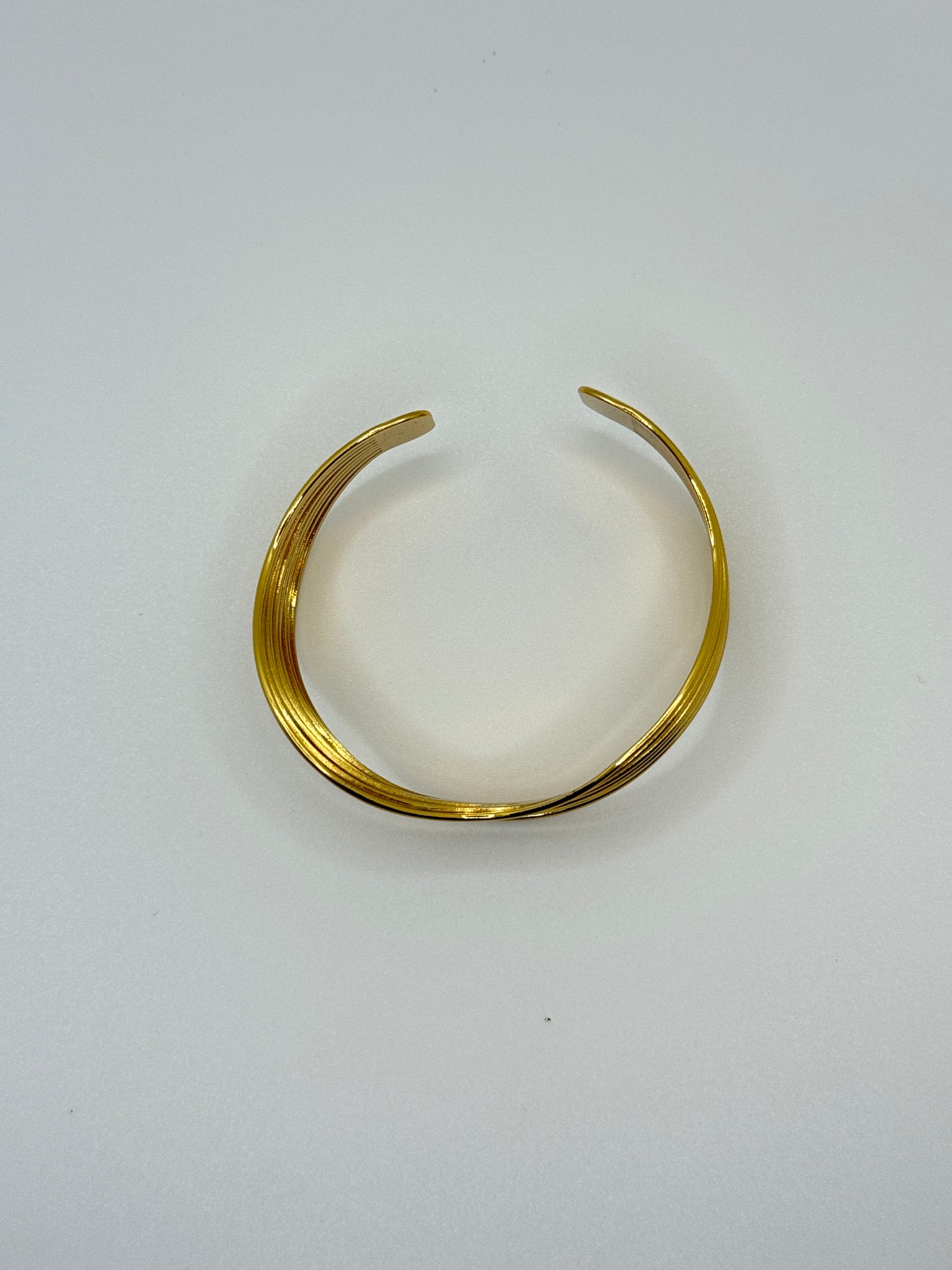 Multi-Strand Gold Wave Cuff Bracelet