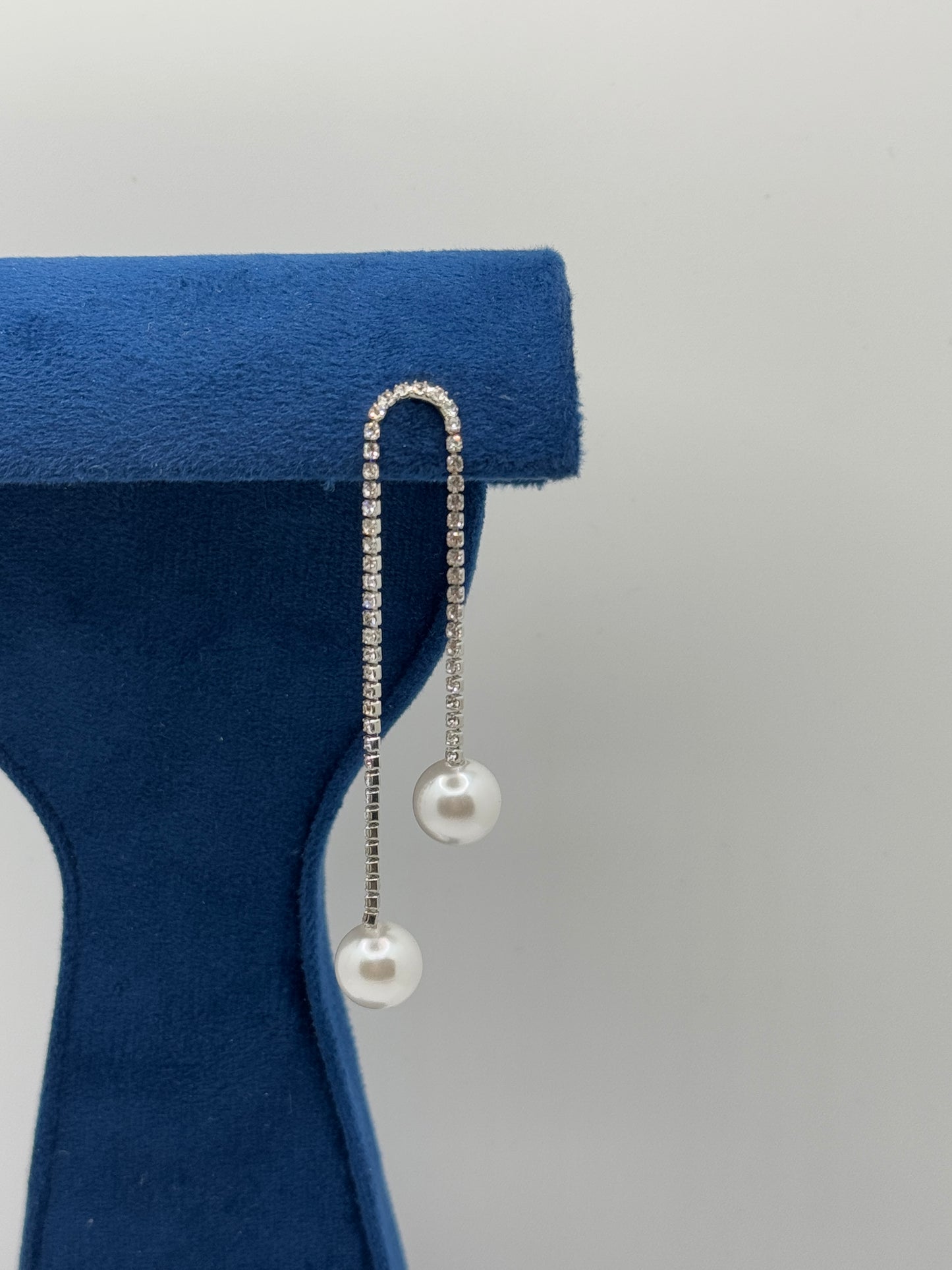 Dazzling Pearl and Diamond Chain Earrings