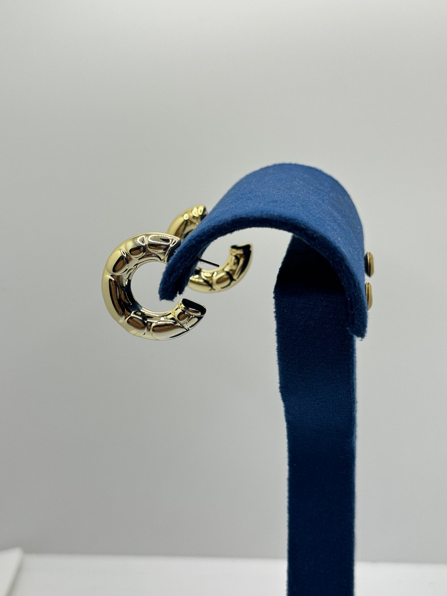 Textured Half-Hoop Gold Earrings