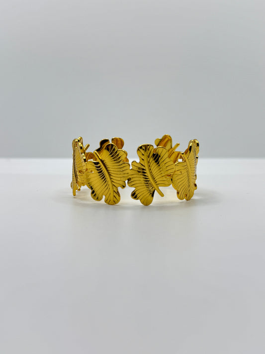 Gold Leaf Motif Link Bracelet