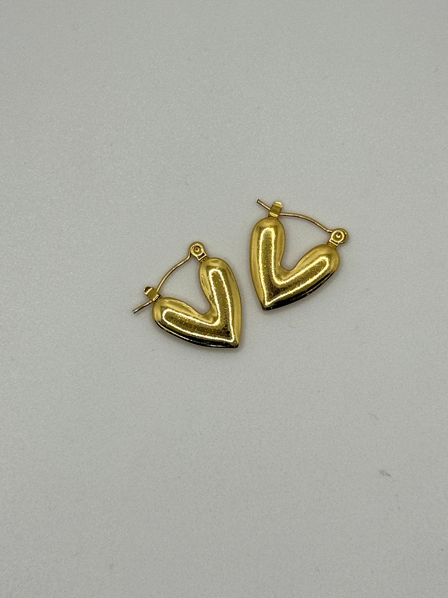 Small Heart-Shaped Hoop Earrings