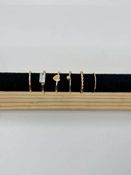 Anti Tarnish Rings Stack Of 6