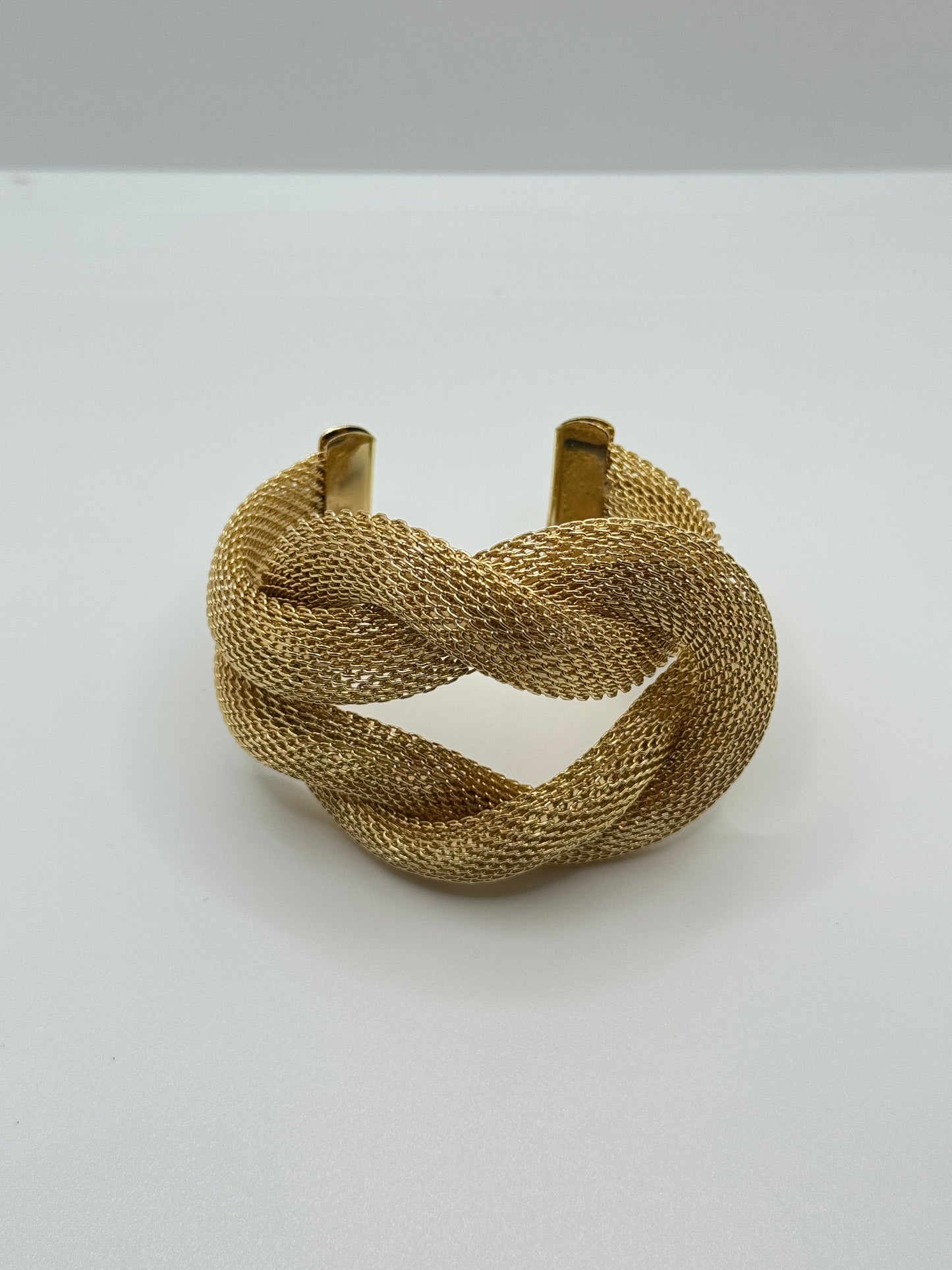 Gold Mesh Knot Cuff Bracelet
