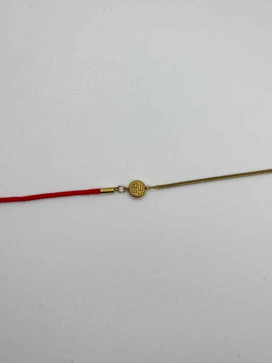 Red String and Gold Charm Bracelet(Chines evil ward off)