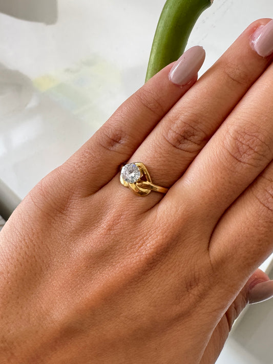 Solitaire Sparkle on Gold Anti Tarnish Ring