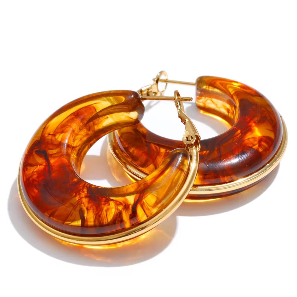 Resin loop earrings