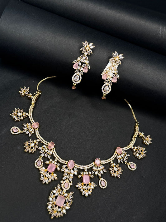 Round neck AD necklace set