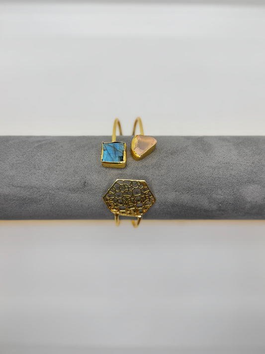 Dual Aura Hex Cuff Bracelet