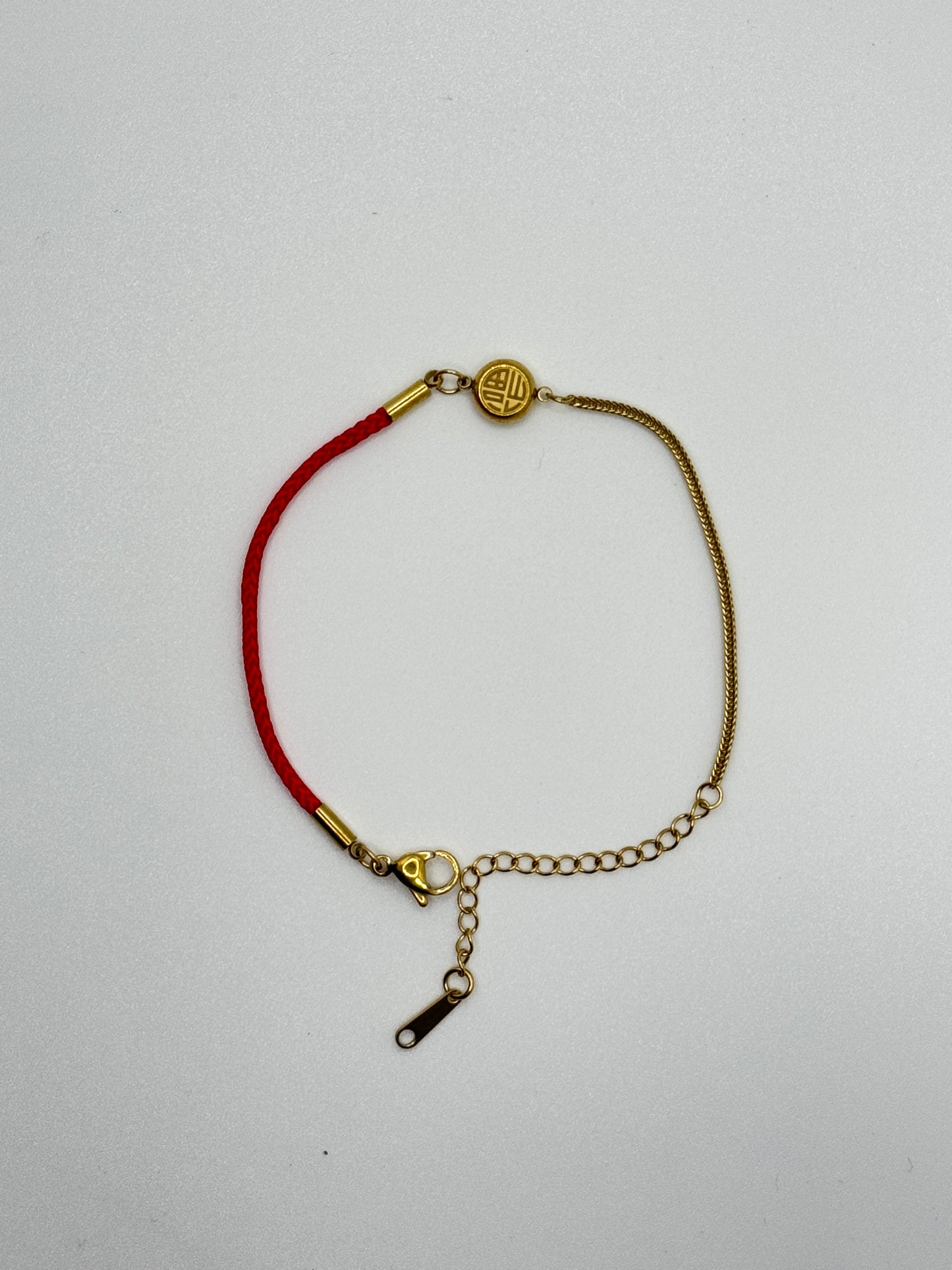 Red String and Gold Charm Bracelet(Chines evil ward off)