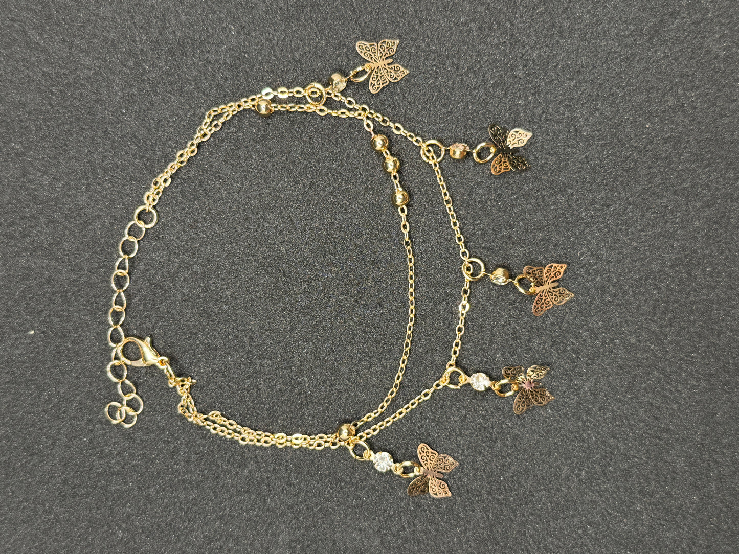 Bracelet with butterfly charms