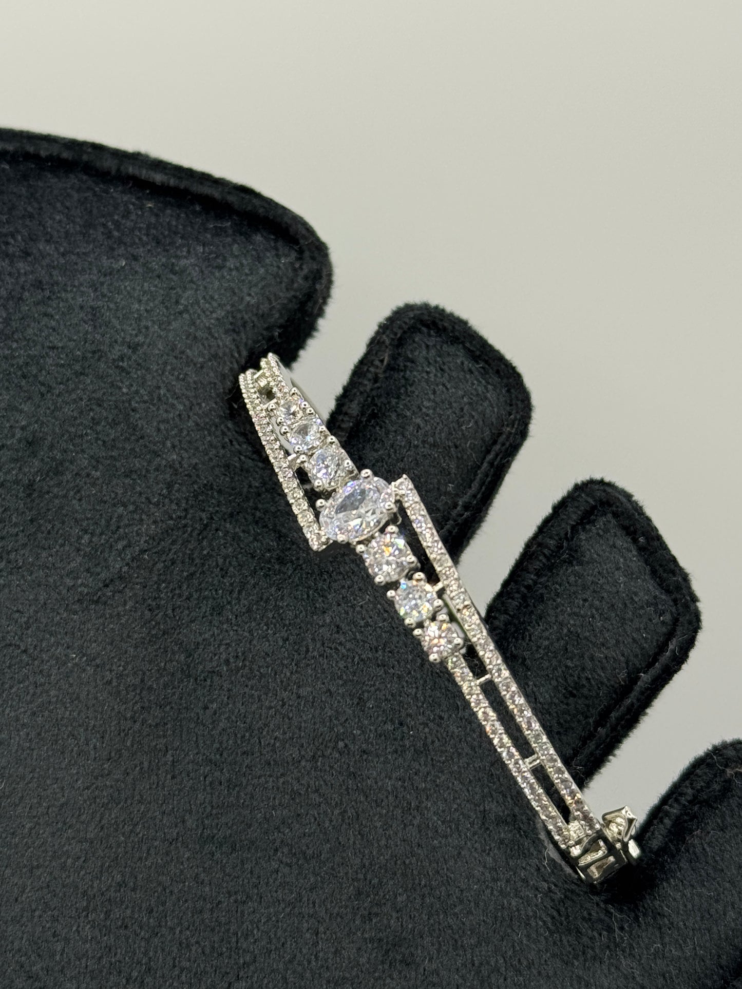 Sparkling Diamond-Encrusted Bangle Bracelet
