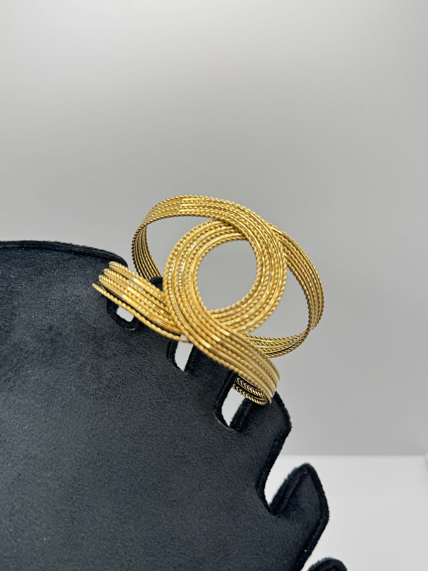 Intertwined Gold Braided Cuff Bracelet