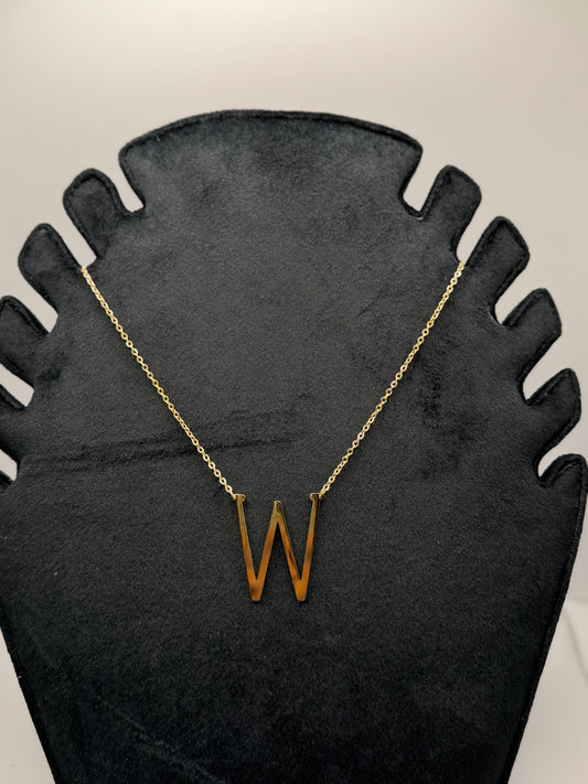 Gold Capital 'W' Letter Necklace