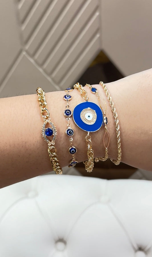 Evil eye stack bracelet