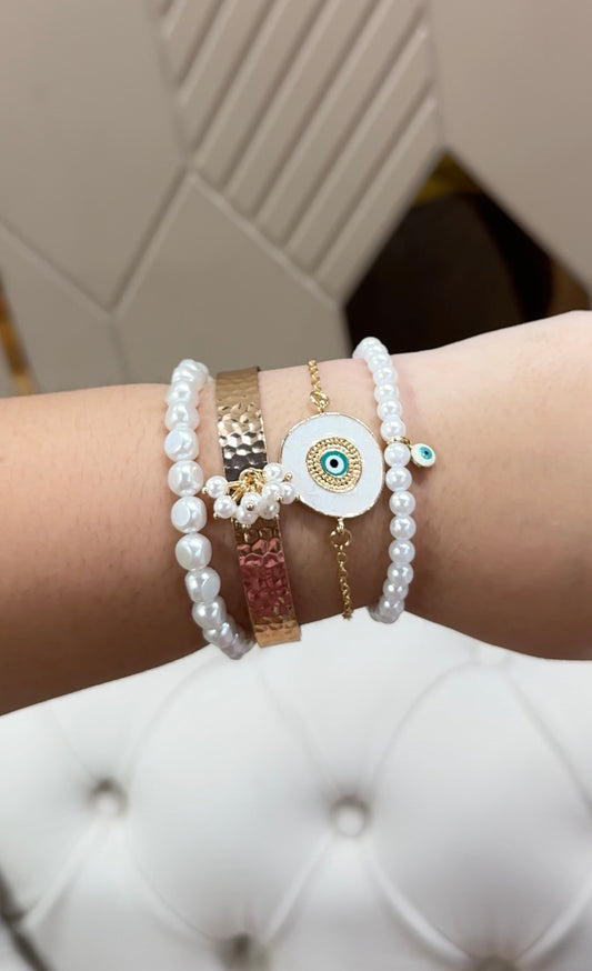 Evil eye stack bracelet