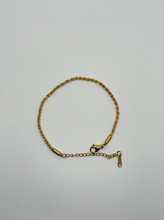 Gold Tone Sparkle Chain Bracelet