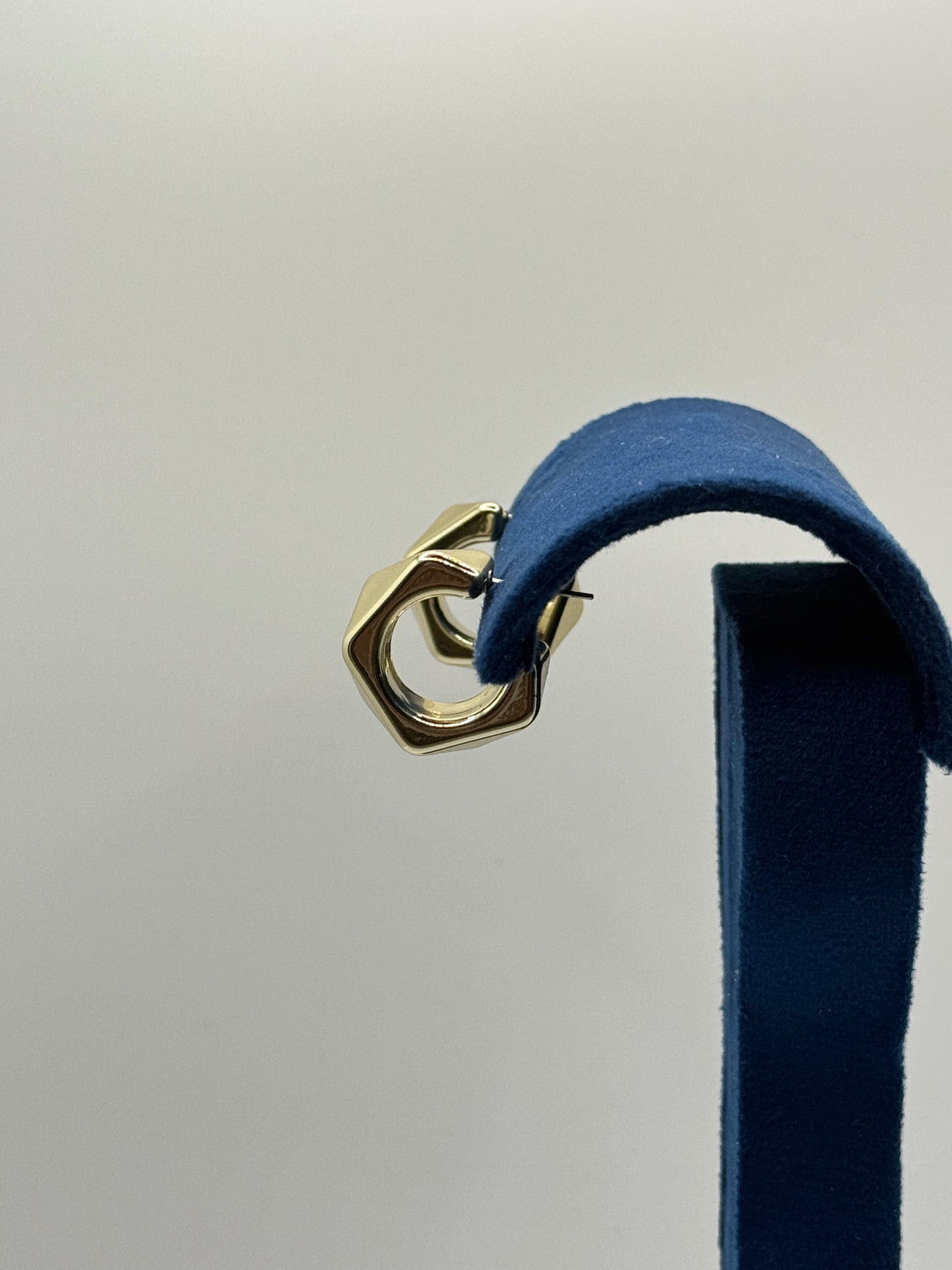 Geometric Gold Faceted Hoop Earrings