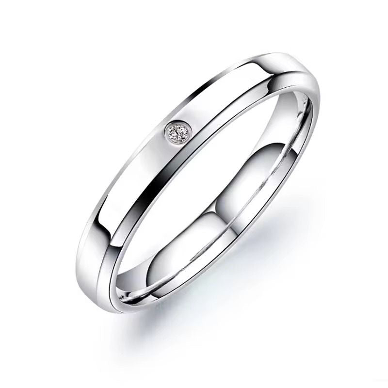 Silver platinum couple ring