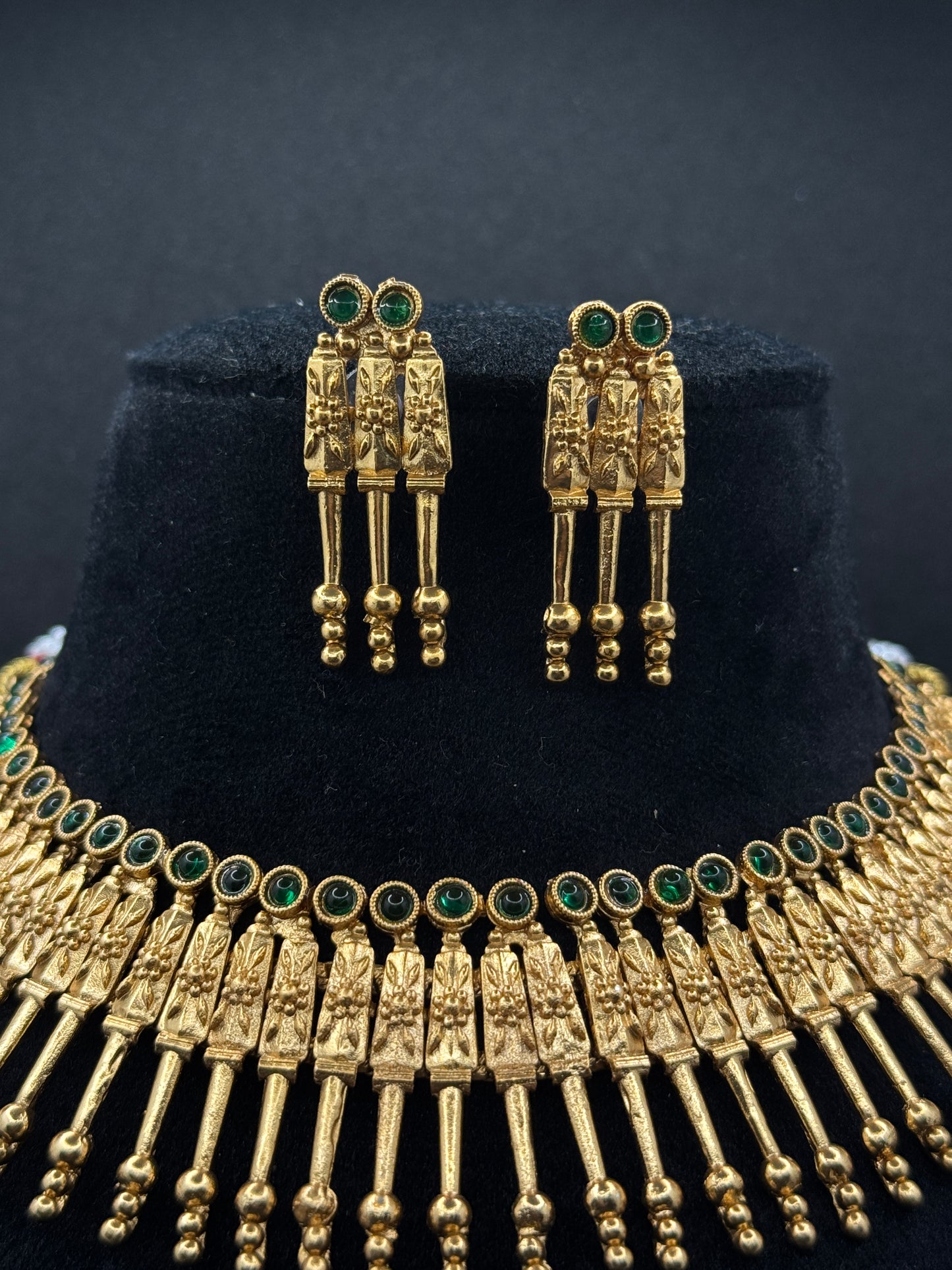 Griiham Gold Plated CZ Stone-Studded Choker Jewellery Set