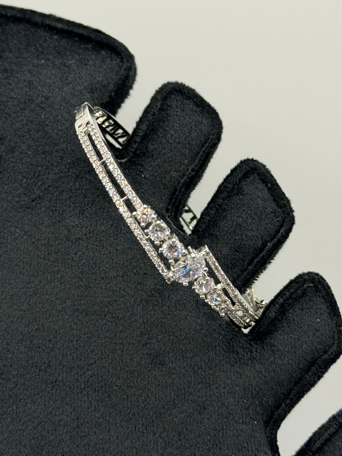 Sparkling Diamond-Encrusted Bangle Bracelet