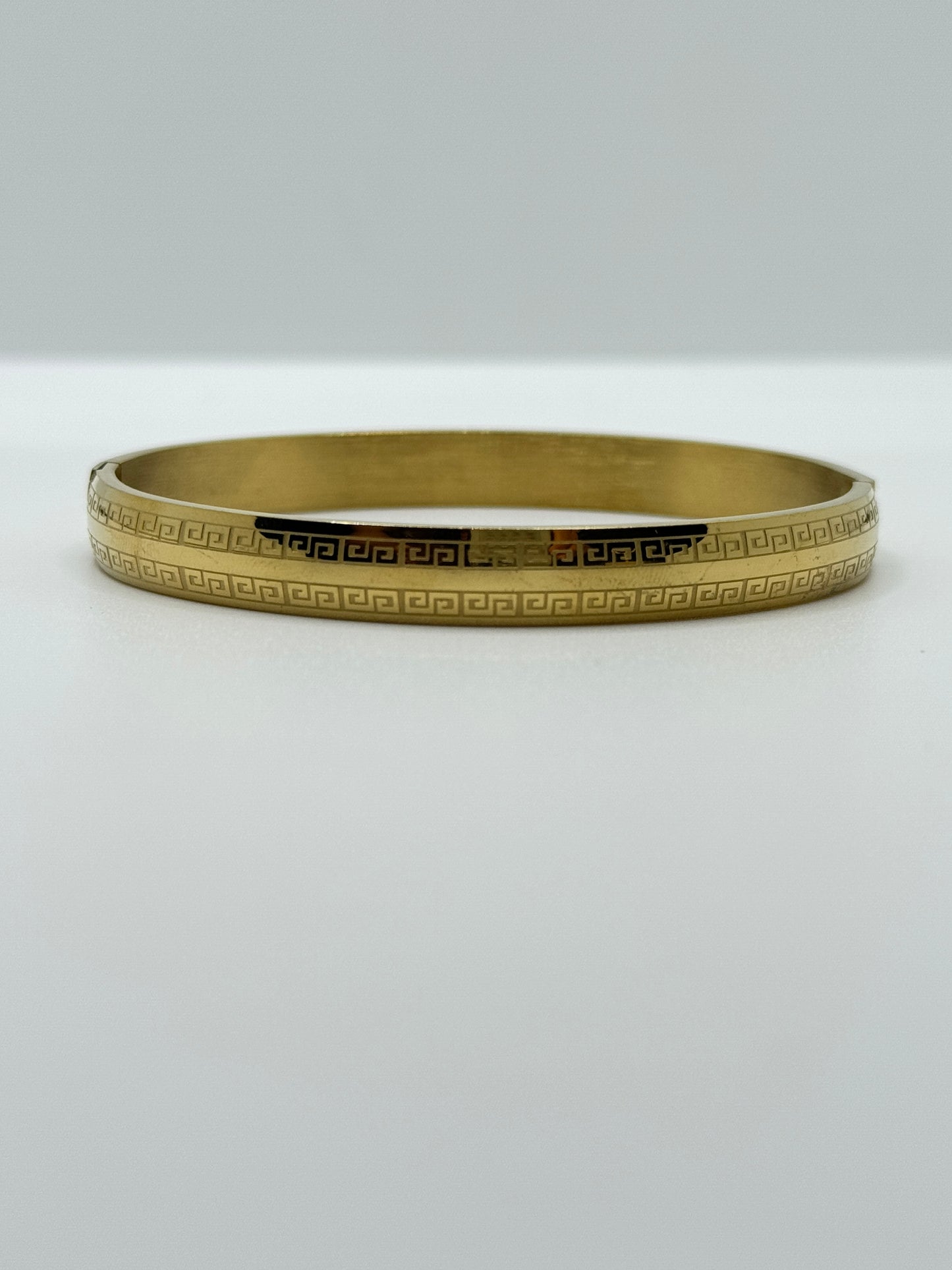 Men's Minimalist Gold Greek Key Pattern Bracelet