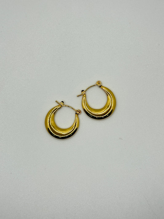 Gold Dome Hoop Earrings