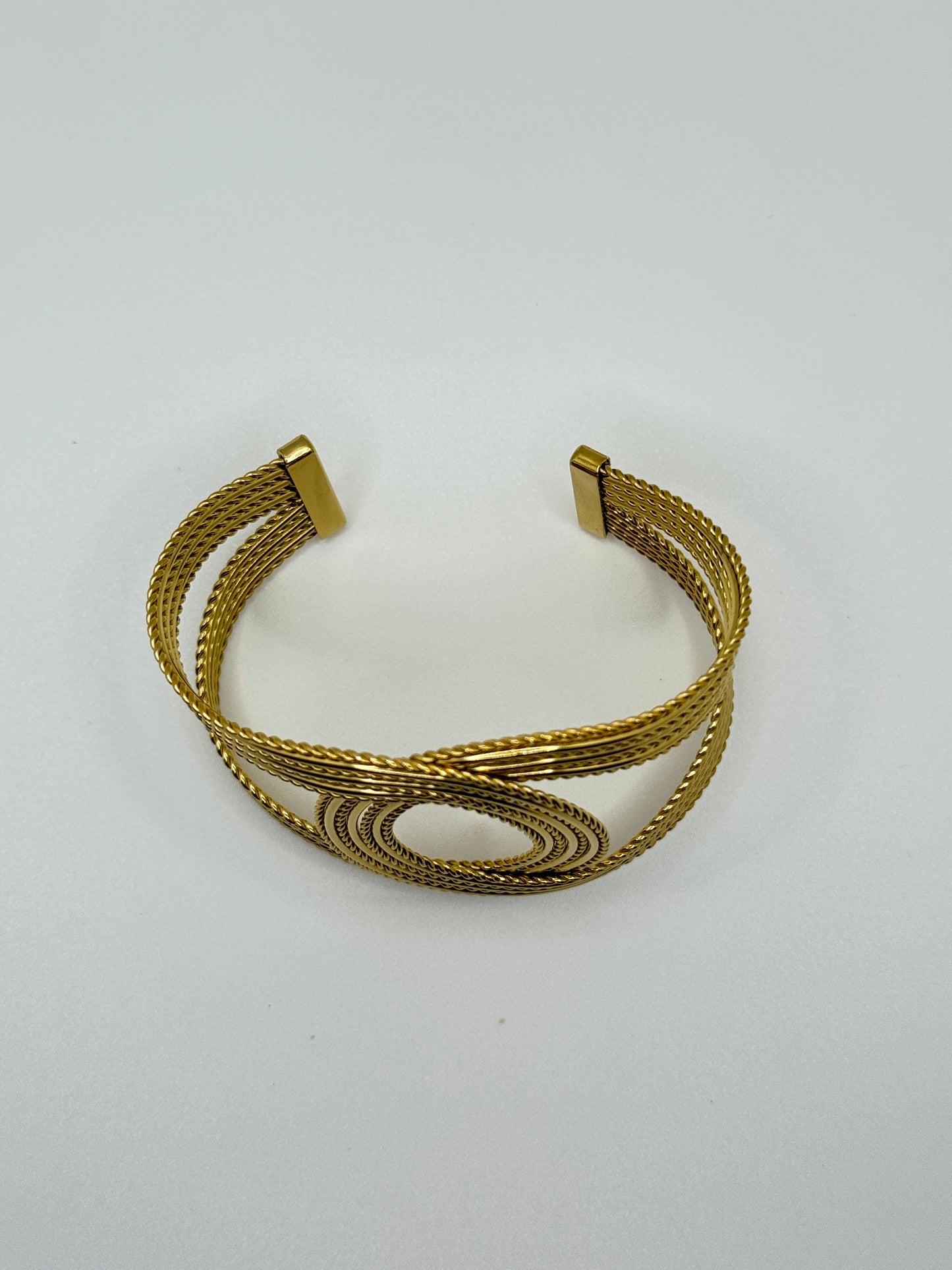 Intertwined Gold Braided Cuff Bracelet