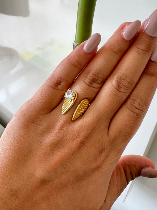 Solitaire Sparkle on Gold Anti Tarnish Ring