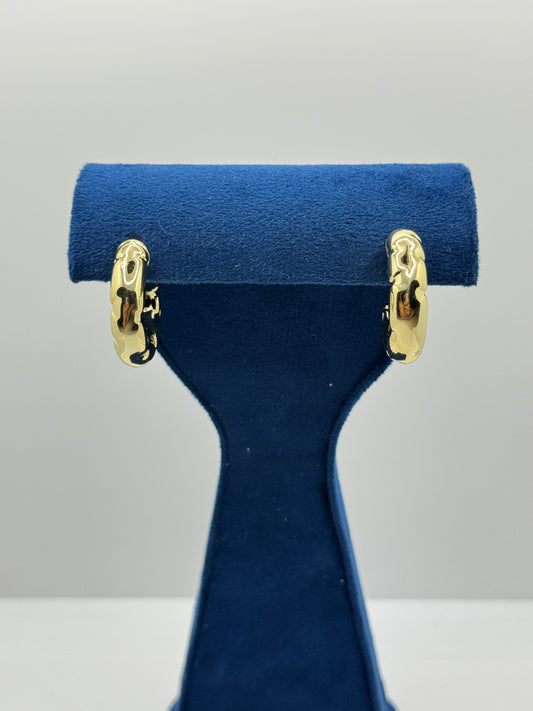 Textured Half-Hoop Gold Earrings