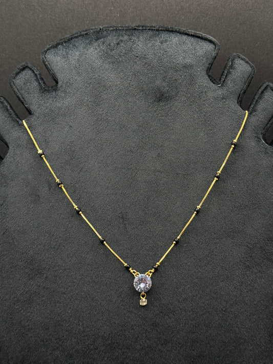 Minimalist Gold Plated Mangalsutra with Cubic Zirconia Pendant
