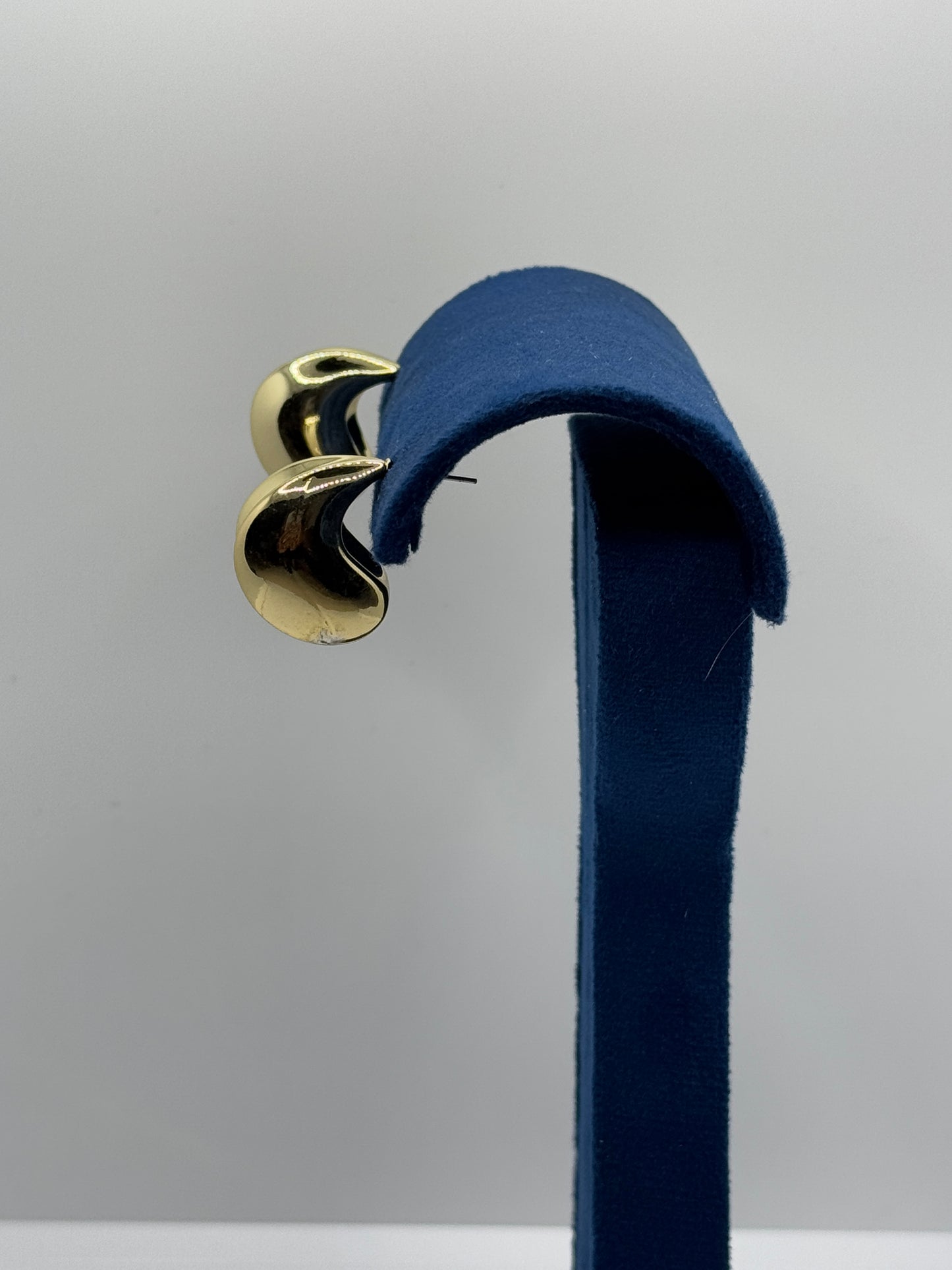 Gold Tone Wide Smooth Hoop Earrings