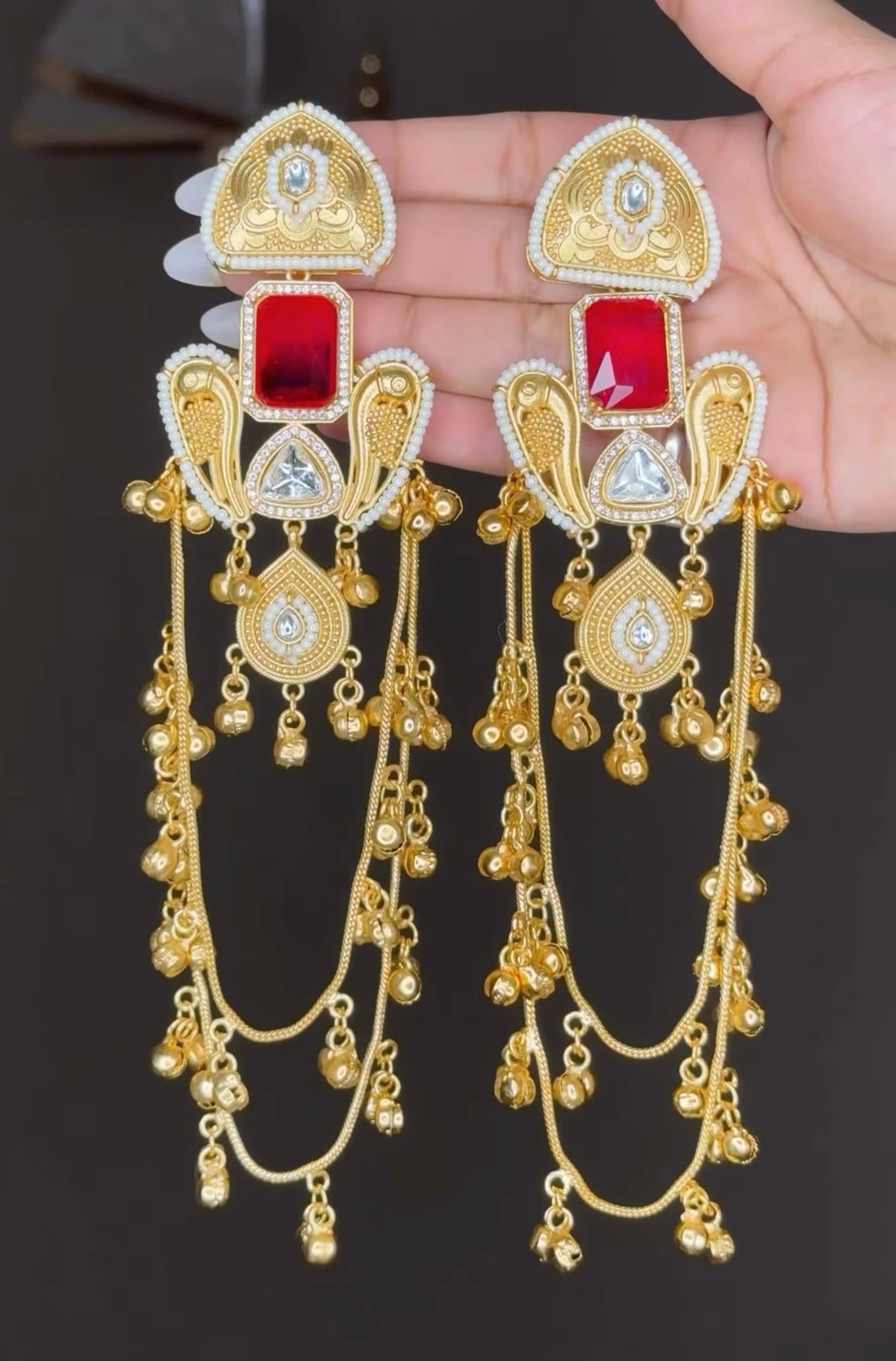 Kashmiri earrings in heavy