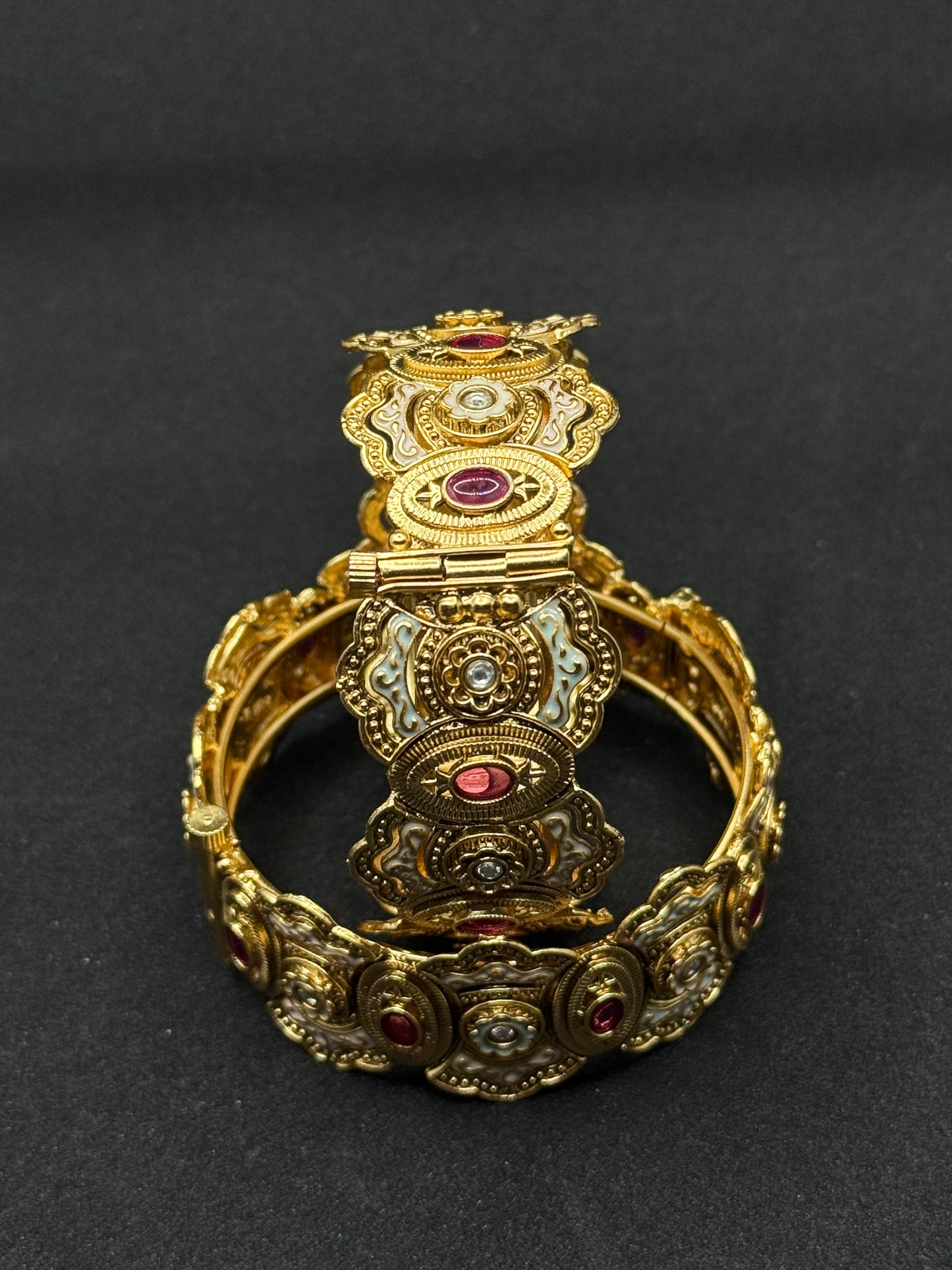 Traditional Gold-Plated Kada Set with Ashtalakshmi Design 2*6