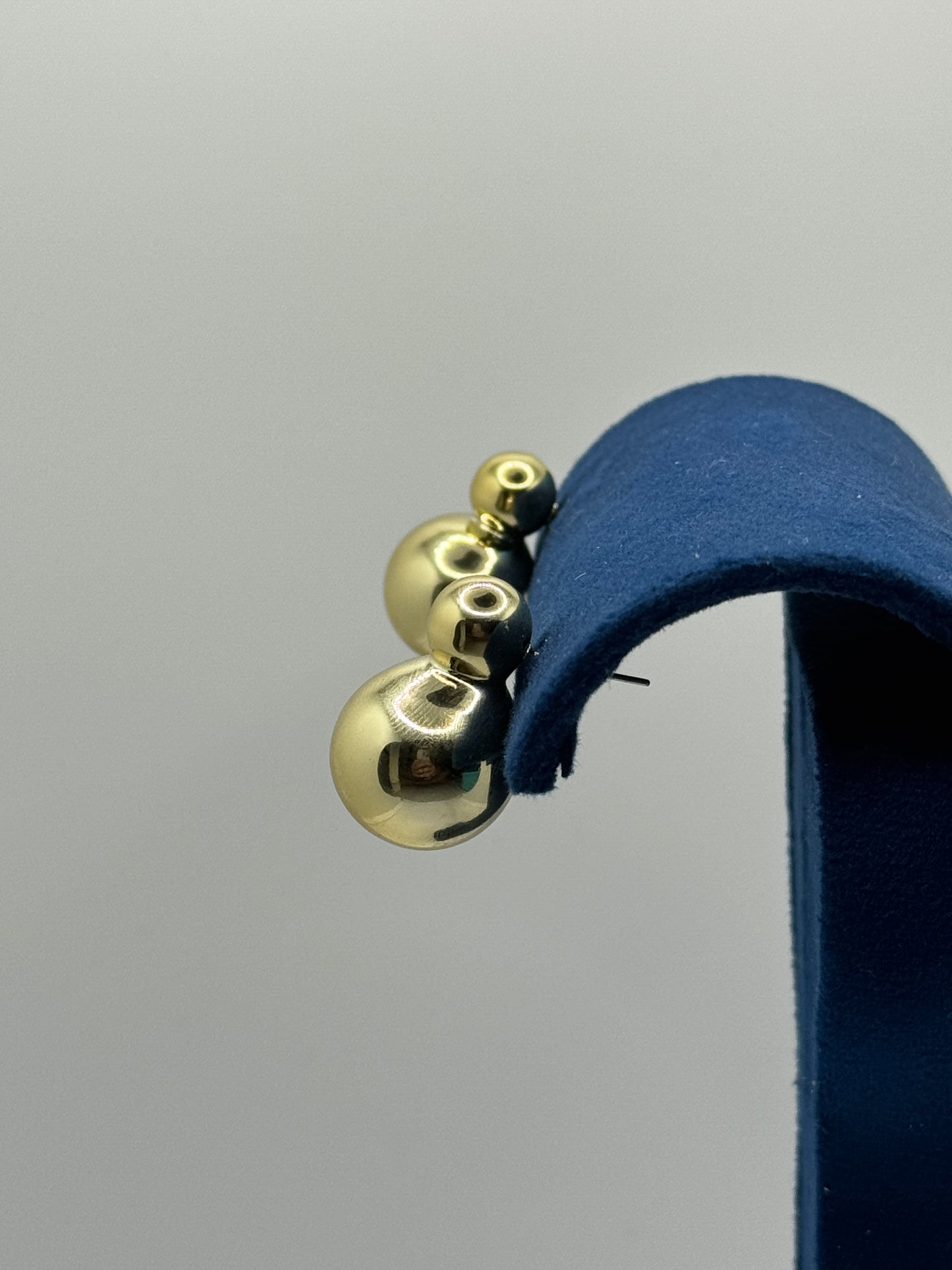 Double Sphere Gold Drop Earrings