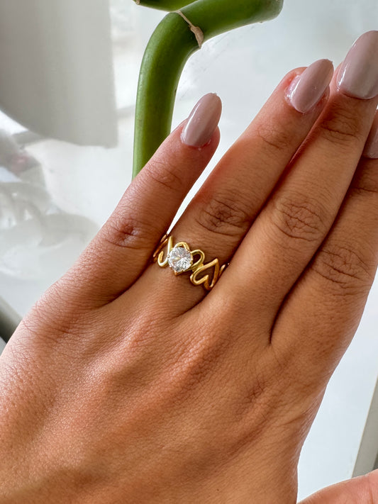 Solitaire Sparkle on Gold Anti Tarnish Ring
