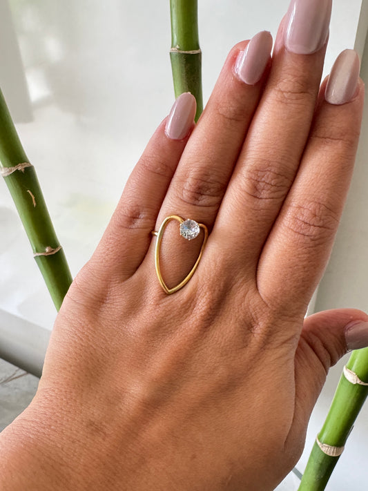 Solitaire Sparkle on Gold Anti Tarnish Ring