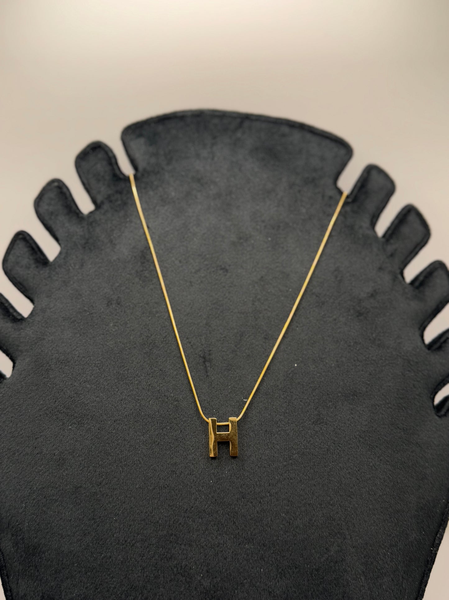 Gold Tone Initial 'H' Necklace