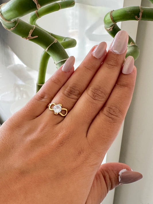 Solitaire Sparkle on Gold Anti Tarnish Ring