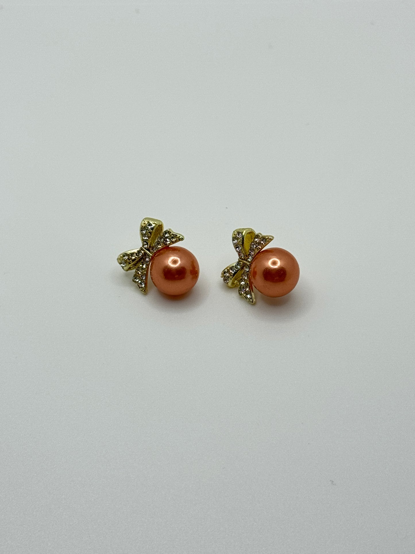 Bow and Pearl Stud Earrings