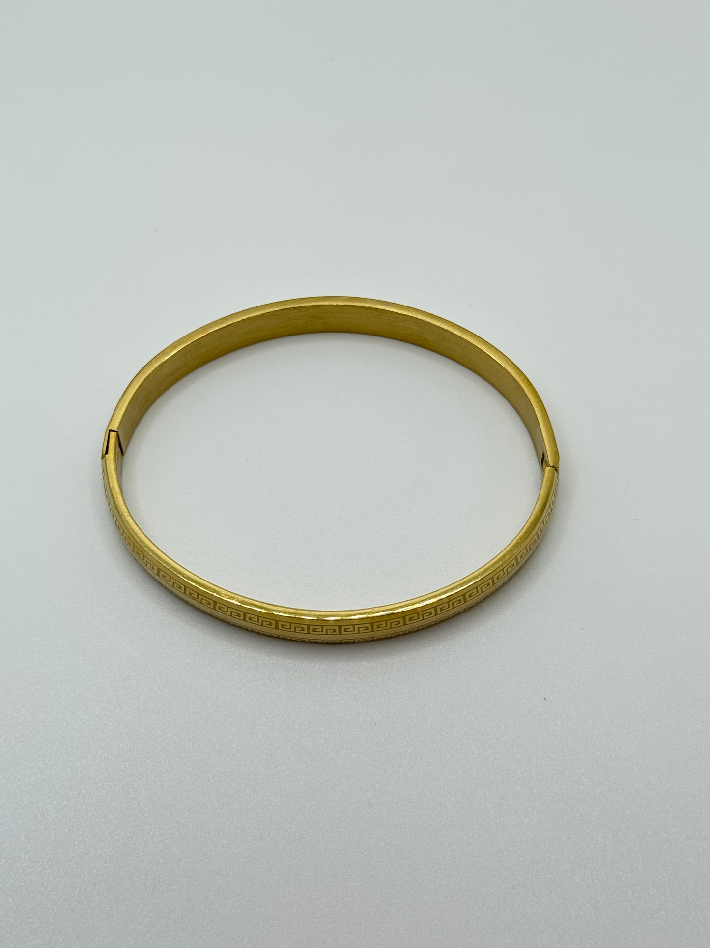 Men's Minimalist Gold Greek Key Pattern Bracelet