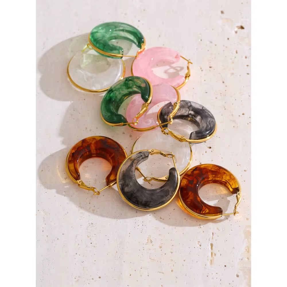 Resin loop earrings